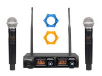 UHF 2 x 32 Adjustable Frequencies, Channels Professional Wireless Microphone Karaoke System (with 2 Metal Mics)